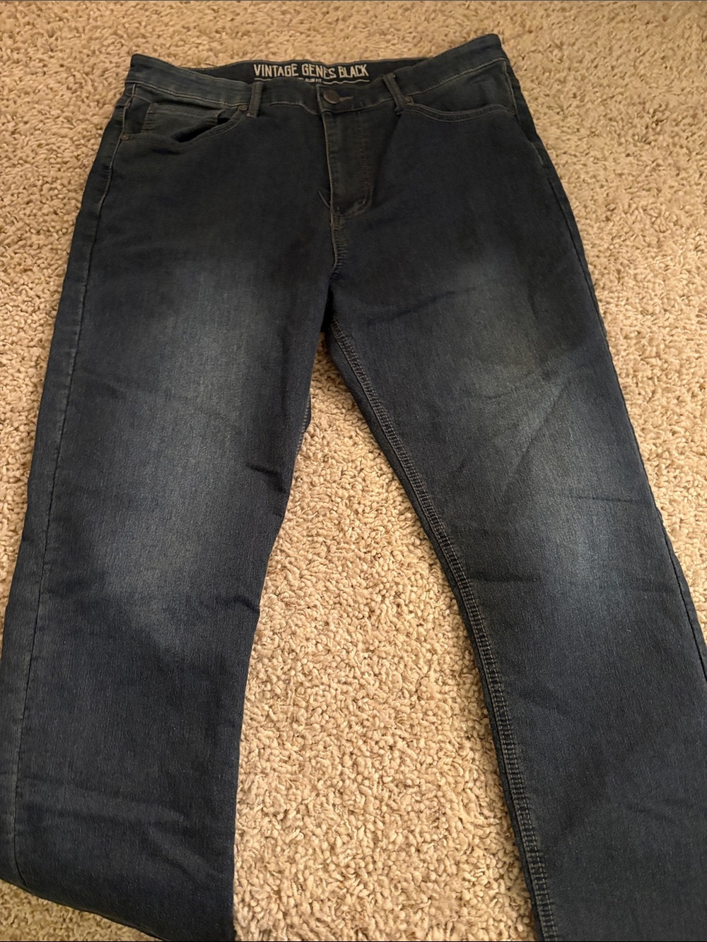 Men’s  Vintage Genes Black brand , Dark Blue Jeans, 36/32